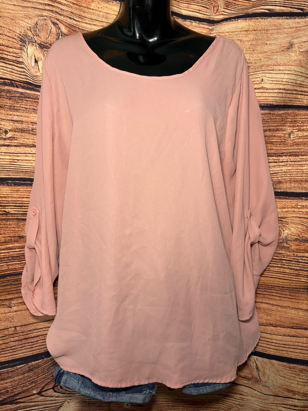 Timing Blush Pink High-Low Tunic with Draped Sleeves